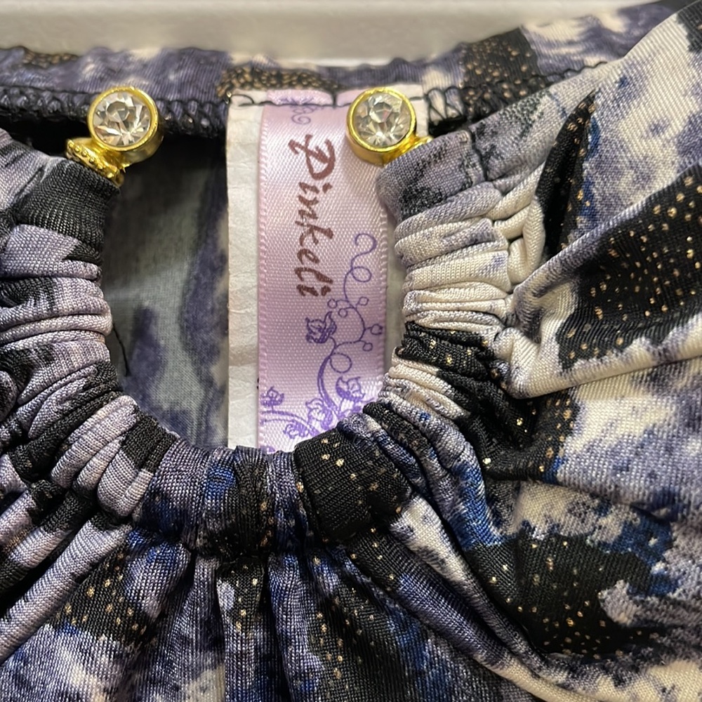 Navy Creme Black & Gold Strapless Leopard Top - Picture 3 of 9